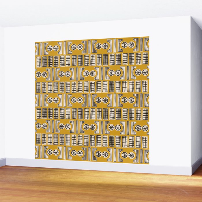 Handcut Geometry - Mustard Wall Mural Gallery Image 2