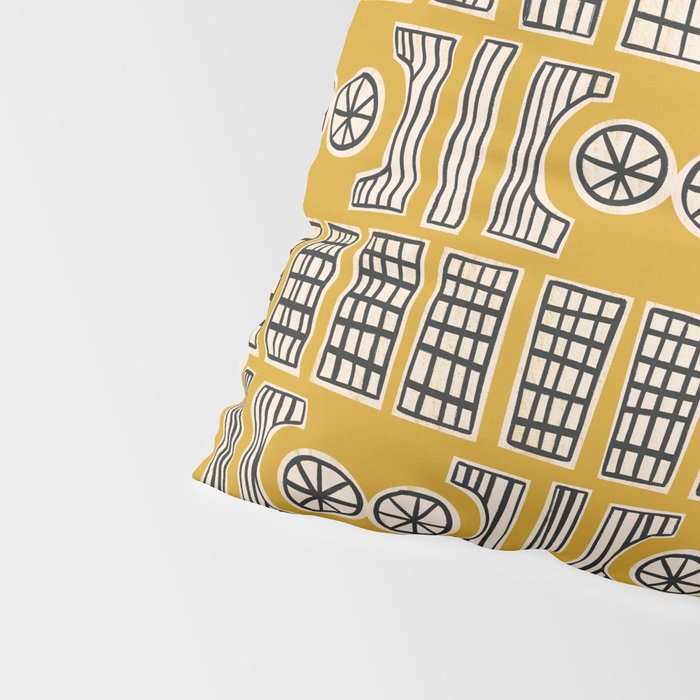Handcut Geometry - Mustard Pillow Sham Gallery Image 4