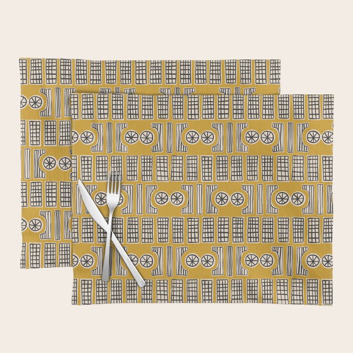 Handcut Geometry - Mustard Placemat Gallery Image 1