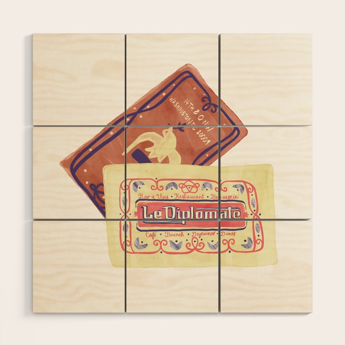 le dip washington dc matchbook print Wood Wall Art Gallery Image 1