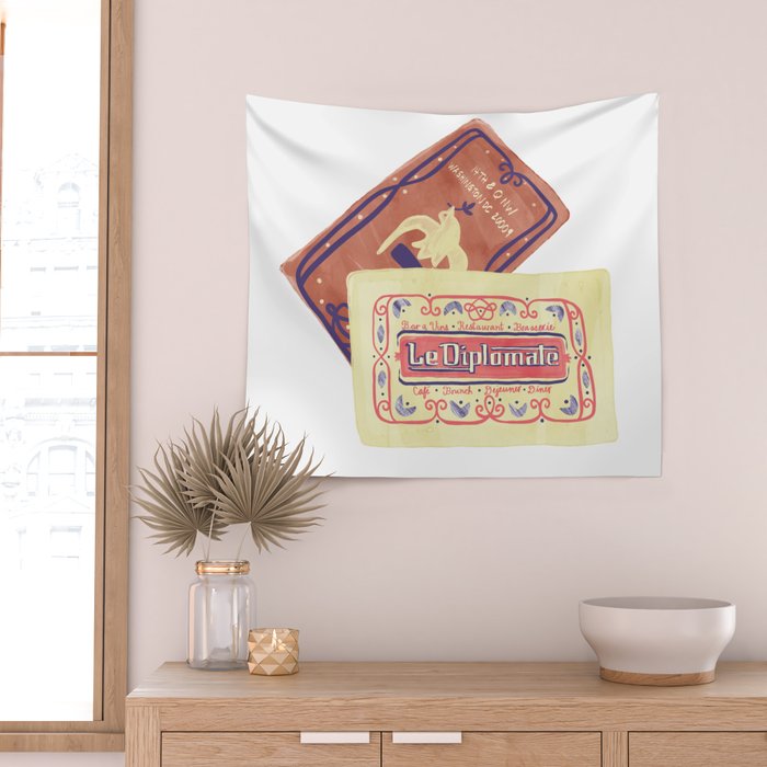 le dip washington dc matchbook print Wall Tapestry Gallery Image 2