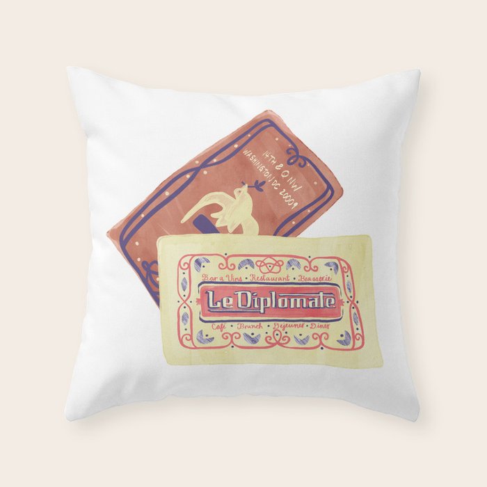 le dip washington dc matchbook print Throw Pillow Gallery Image 6