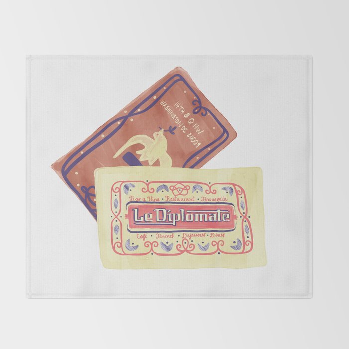 le dip washington dc matchbook print Throw Blanket Gallery Image 2