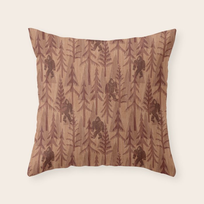 Subtle Sasquatch - Rust Throw Pillow Gallery Image 6
