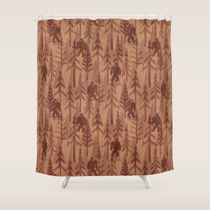 Subtle Sasquatch - Rust Shower Curtain Gallery Image 1