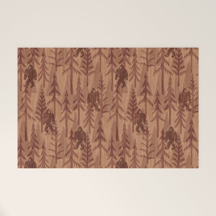 Subtle Sasquatch - Rust Welcome Mat Gallery Image 1