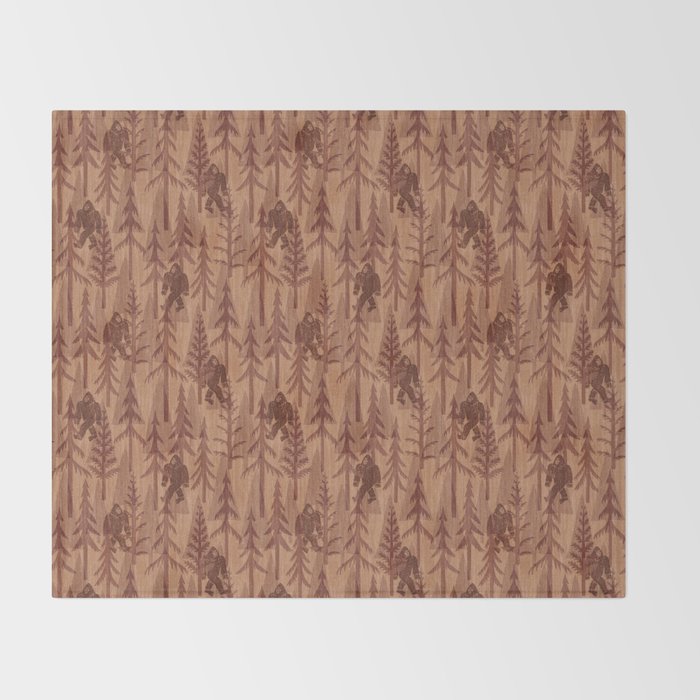 Subtle Sasquatch - Rust Throw Blanket Gallery Image 2