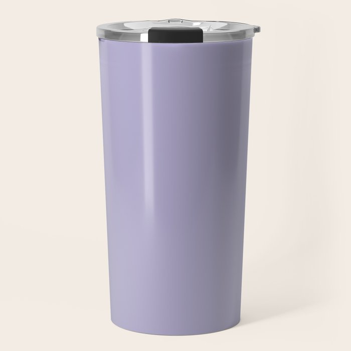 Pastel Lavender Purple Solid Color Travel Mug Gallery Image 1