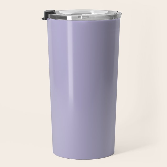 Pastel Lavender Purple Solid Color Travel Mug Gallery Image 3