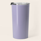 Pastel Lavender Purple Solid Color Travel Mug Gallery Image 3
