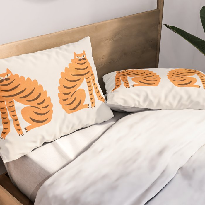 Pop Cats 01: Modern Pop Art Pillow Sham Gallery Image 2