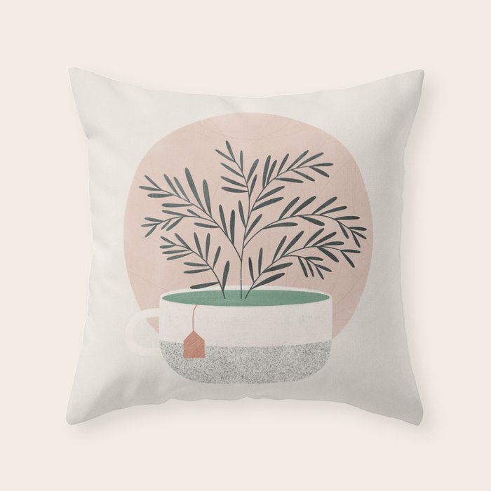 green tea Throw Pillow Gallery Image 1