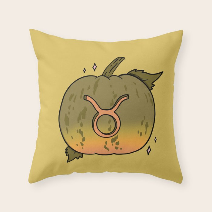 Taurus Pumpkin Throw Pillow Gallery Image 1