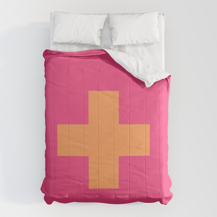 Swiss Cross Symbol in Pink and Orange Comforter Gallery Image 6