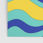 Modern Retro Liquid Swirl Funky Abstract Pattern Blue Aqua Yellow Poster Gallery Image 3
