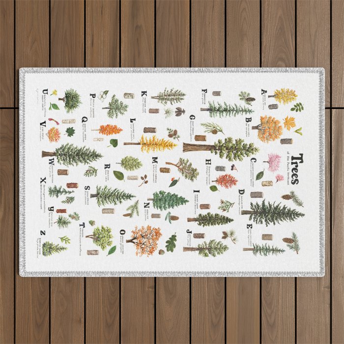 Trees of the Pacific Northwest Outdoor Rug Gallery Image 1
