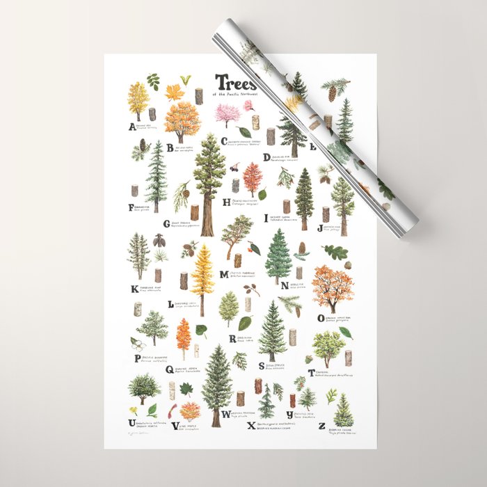 Trees of the Pacific Northwest Wrapping Paper Gallery Image 1
