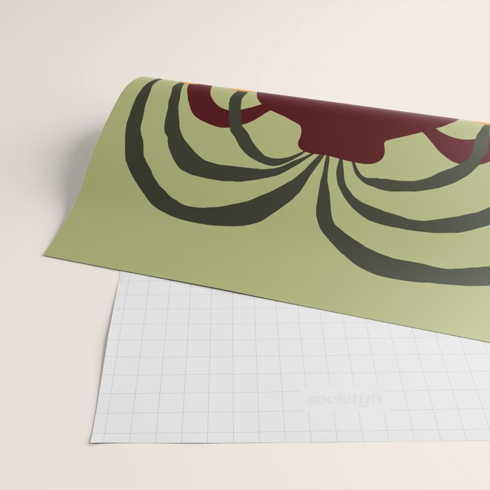 Summer Flower pottery with stripe Wrapping Paper Gallery Image 2