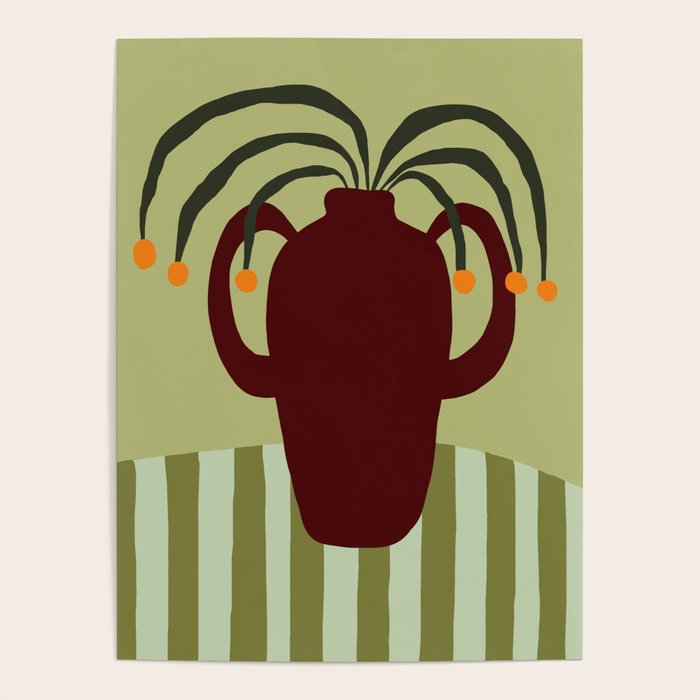 Summer Flower pottery with stripe Poster Gallery Image 4