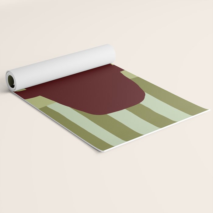 Summer Flower pottery with stripe Yoga Mat Gallery Image 2