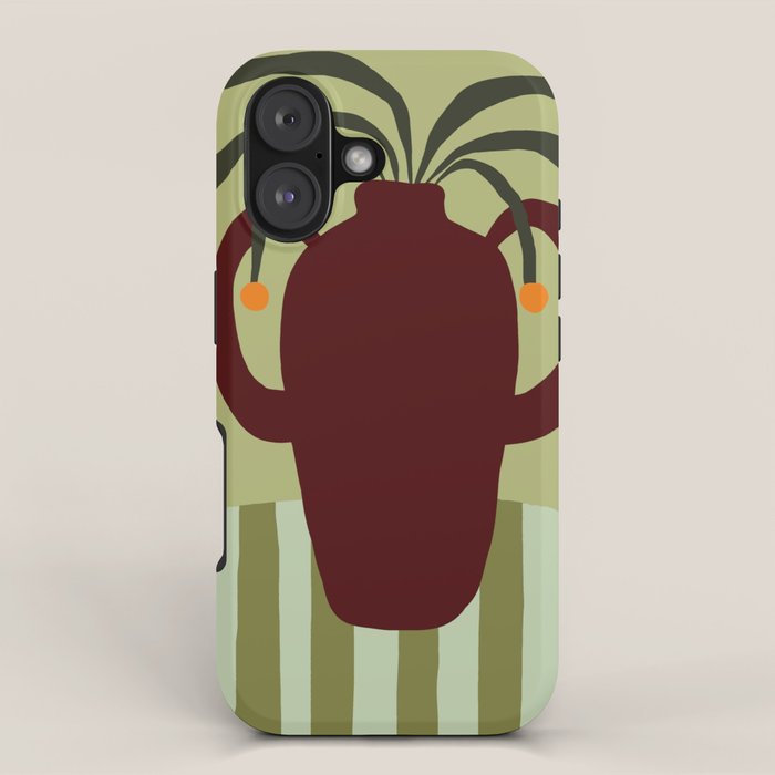 Summer Flower pottery with stripe iPhone Case Gallery Image 1