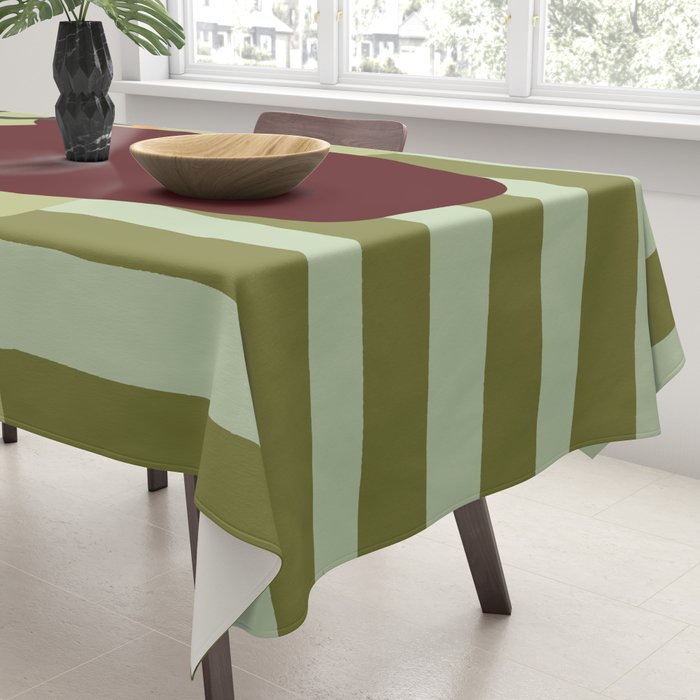 Summer Flower pottery with stripe Tablecloth Gallery Image 3
