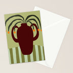 Summer Flower pottery with stripe Stationery Card Gallery Image 2