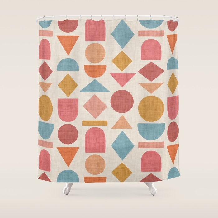 Geo Mod Shapes - Light Shower Curtain Gallery Image 1