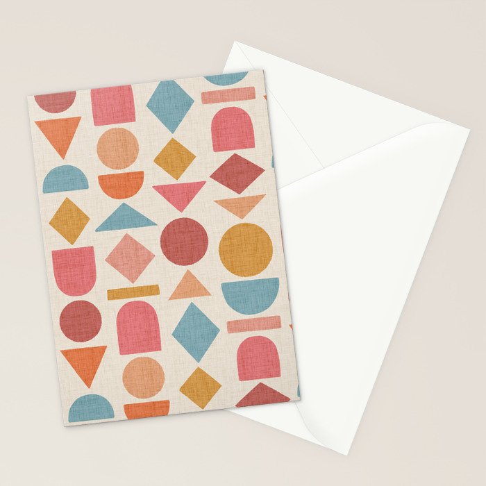 Geo Mod Shapes - Light Stationery Card Gallery Image 2