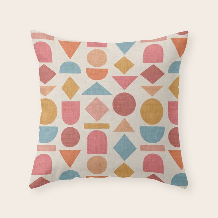 Geo Mod Shapes - Light Throw Pillow Gallery Image 1