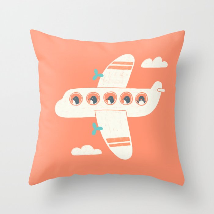 Penguin Airlines Throw Pillow Gallery Image 6
