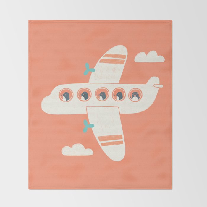Penguin Airlines Throw Blanket Gallery Image 2