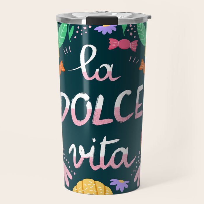 La Dolce Vita hand lettering Travel Mug Gallery Image 1