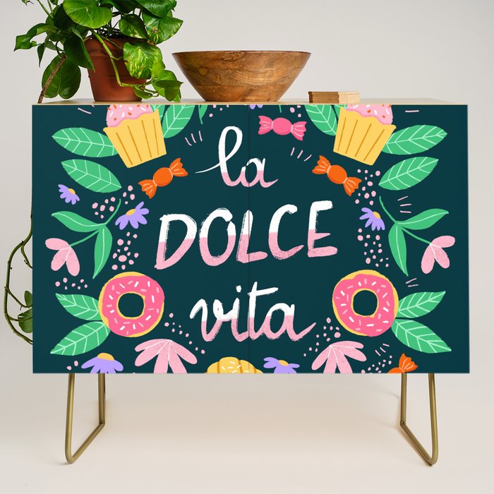 La Dolce Vita hand lettering Credenza Gallery Image 1