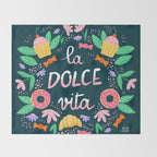 La Dolce Vita hand lettering Throw Blanket Gallery Image 2