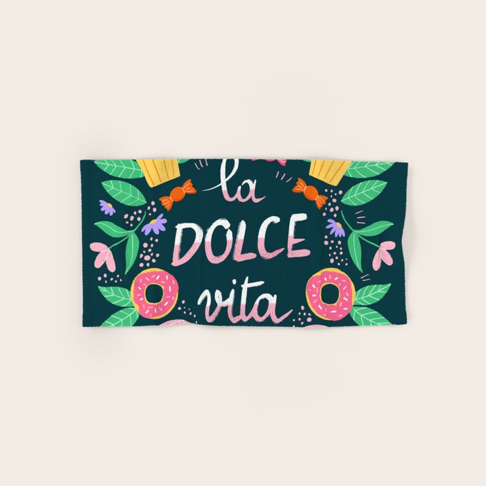 La Dolce Vita hand lettering Bath Towel Gallery Image 1