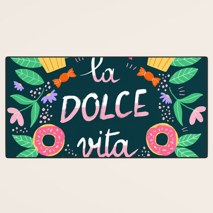 La Dolce Vita hand lettering Desk Mat Gallery Image 3