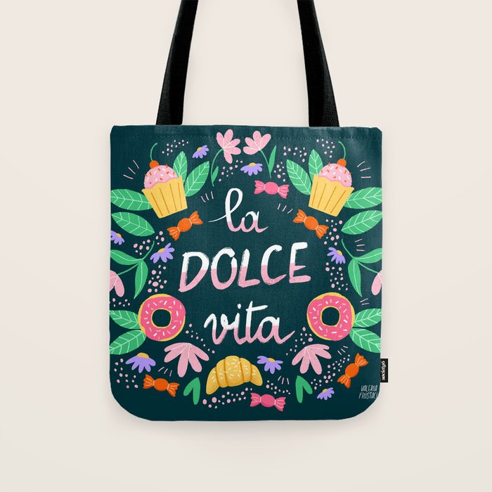 La Dolce Vita hand lettering Tote Bag Gallery Image 1