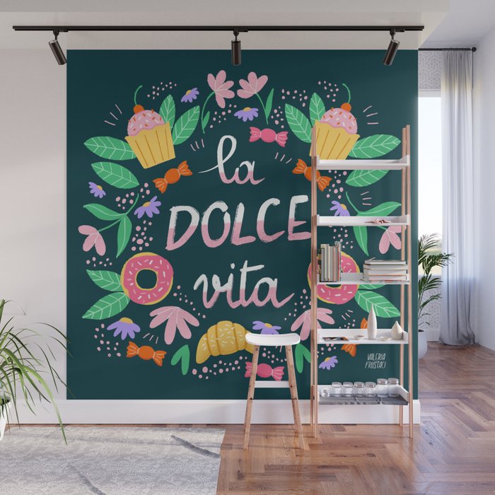 La Dolce Vita hand lettering Wall Mural Gallery Image 1