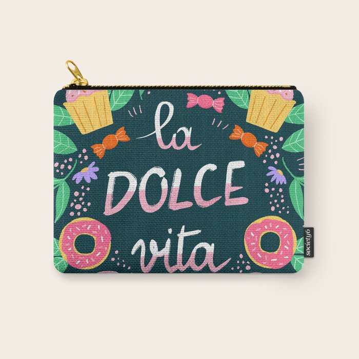 La Dolce Vita hand lettering Carry All Pouch Gallery Image 1