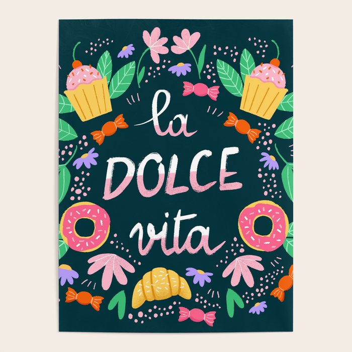 La Dolce Vita hand lettering Poster Gallery Image 1