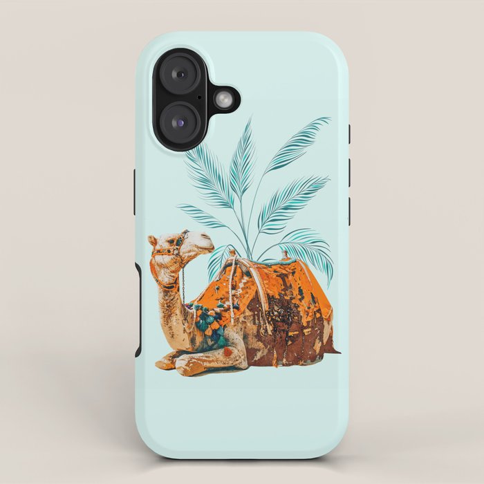 Camel Ride, Modern Bohemian Eclectic Animals, India Culture Travel Palm Desert Painting iPhone Case Gallery Image 1