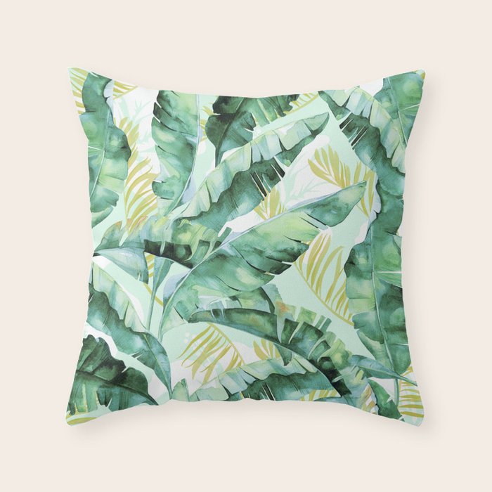 Banana leaf Throw Pillow