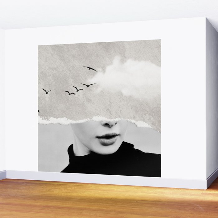 minimal collage /silence Wall Mural Gallery Image 2
