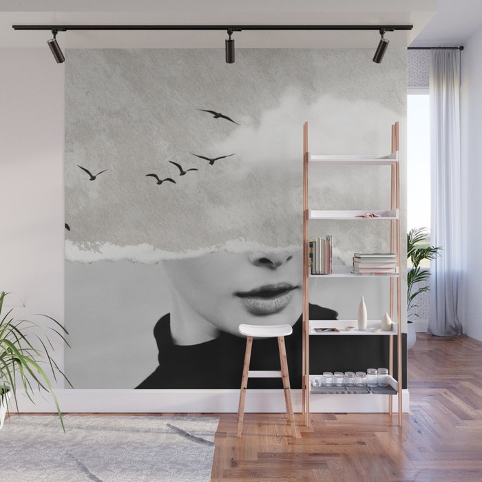 minimal collage /silence Wall Mural Gallery Image 1