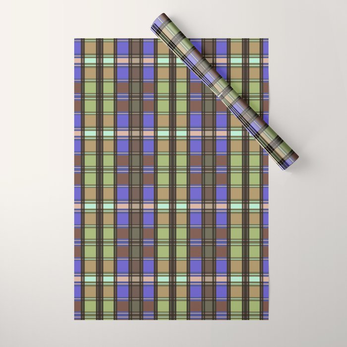 Fusion Colorful Toned Grids Wrapping Paper Gallery Image 1