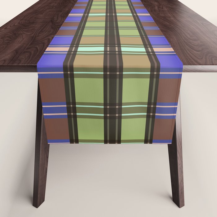 Fusion Colorful Toned Grids Table Runner Gallery Image 1