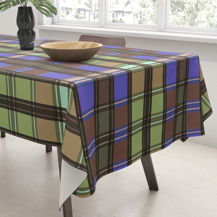 Fusion Colorful Toned Grids Tablecloth Gallery Image 3