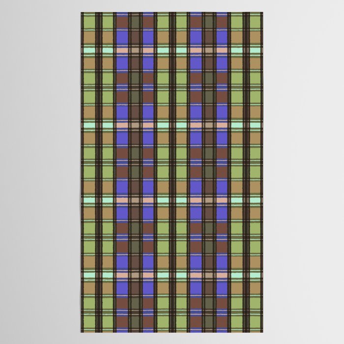 Fusion Colorful Toned Grids Tablecloth Gallery Image 2
