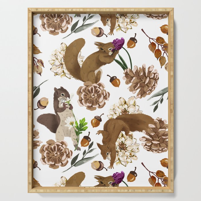 Flowering squirrel meadow Serving Tray Gallery Image 1